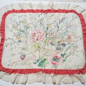 Vintage cottage core floral pillow sham